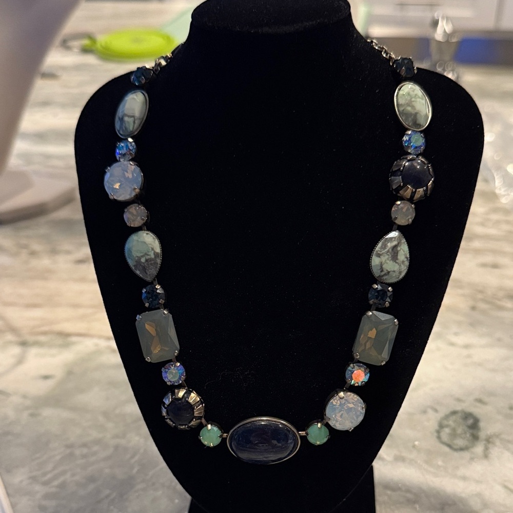 Sorrelli Elegant Blue and Black Gemstone Necklace